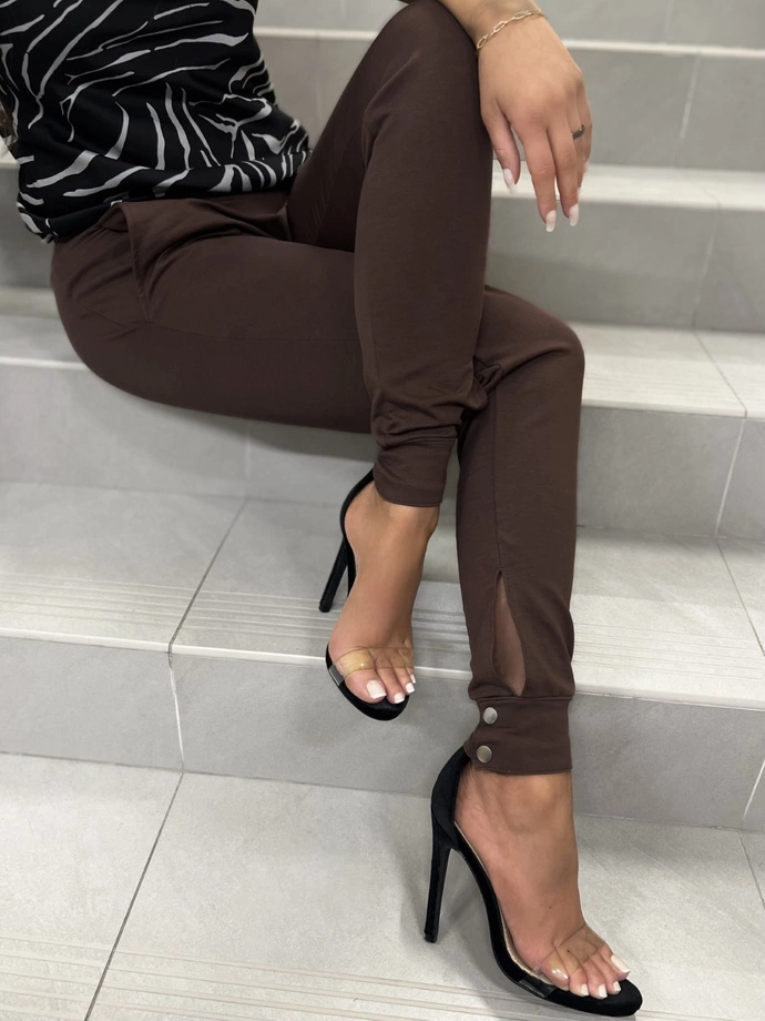 Dámské tepláky PLR264 - hnědé