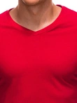 Pánské základní tričko s výstřihem do V EM-TSBS-0101 - červená V6