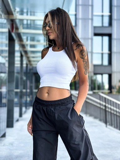 Pruhovaný top SLR090- bílý