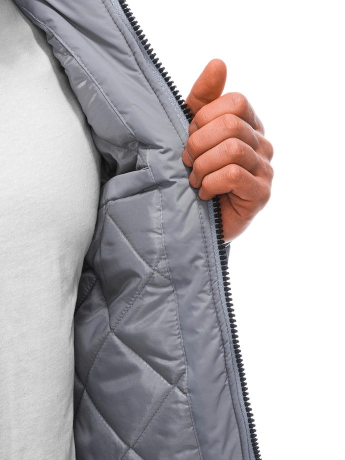 Pánská přechodná bunda bomber 532C - šedá