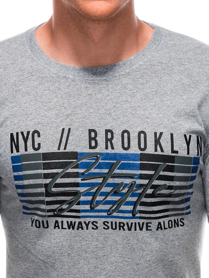 Pánské tričko s potiskem S1870 - šedá