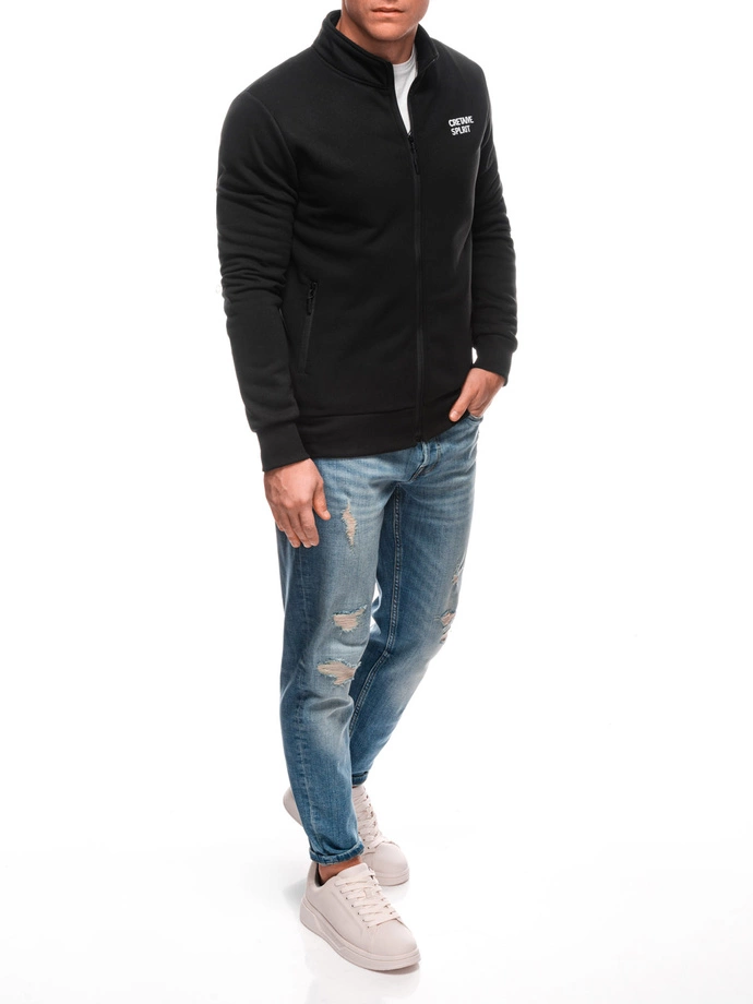 Pánská mikina bez kapuce 1695B - černá