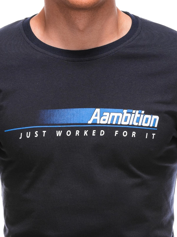 Pánské tričko s potiskem 1799S - tmavě modrá