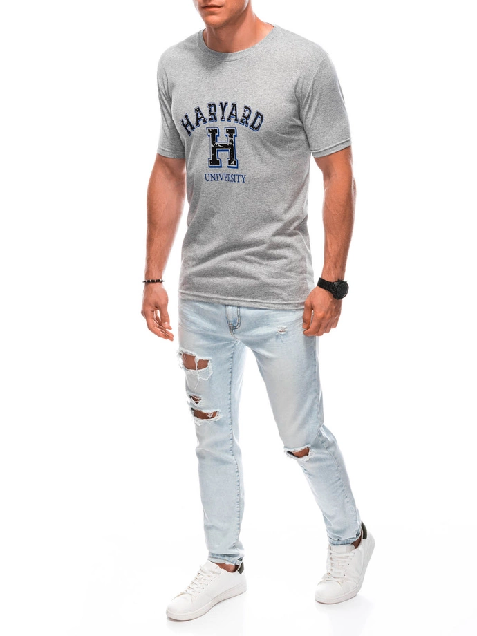 Pánské tričko s potiskem S1893 - šedá