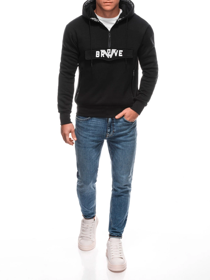 Pánská mikina s kapucí 1698B - černá