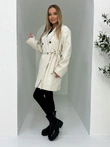 Módní dámský kabát CLR039 - béžový