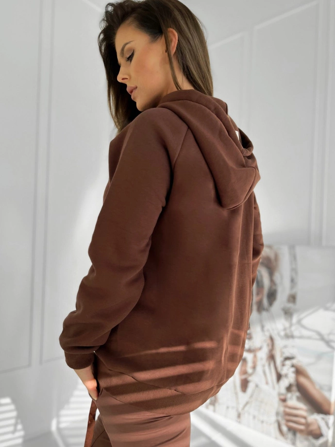 Dámská mikina s kapucí 042TLR - hnědá