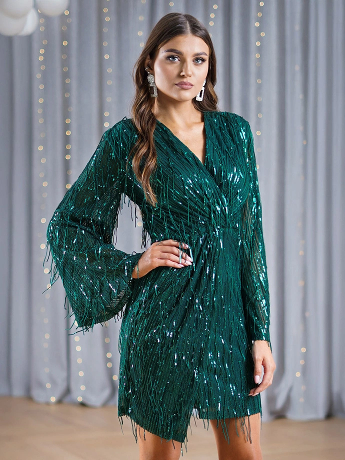 FREYA mini šaty DLR137- zelené