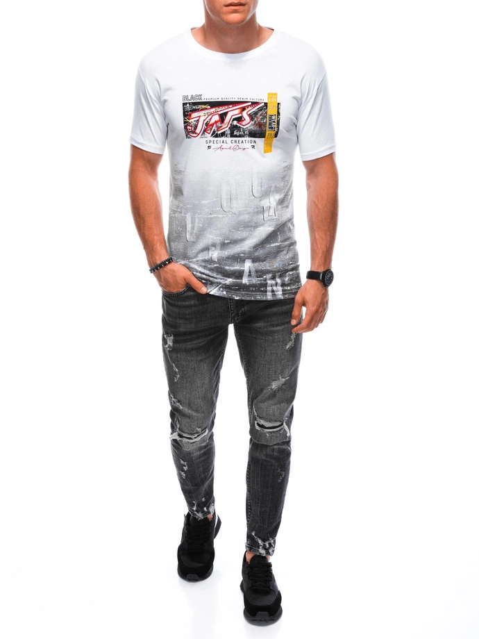 Pánské tričko s potiskem S1890 - bílé