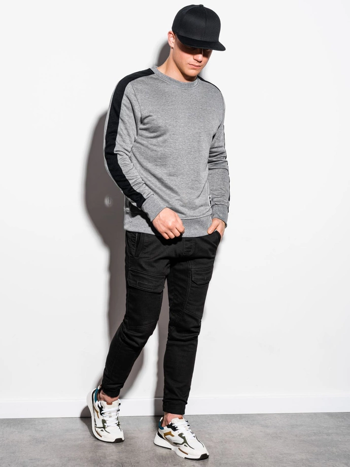 Pánská mikina bez kapuce OM-SSNZ-22FW-010 - V1 šedá