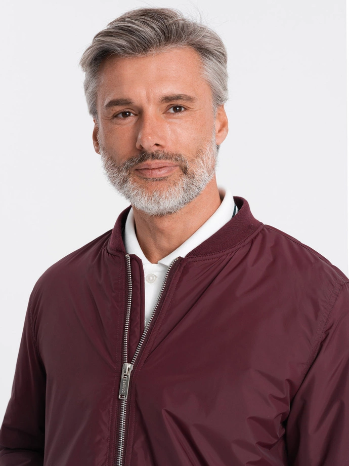 Pánská bunda bomber - bordó V15 C538