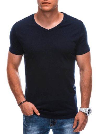 Pánské základní tričko s výstřihem do V EM-TSBS-0101 - tmavě modrá V3