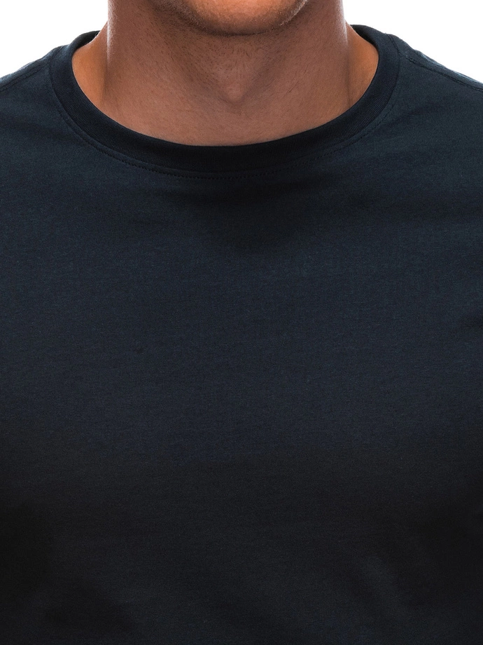 Pánské tričko s dlouhým rukávem bez potisku EM-LSBL-0103 - tmavě modré
