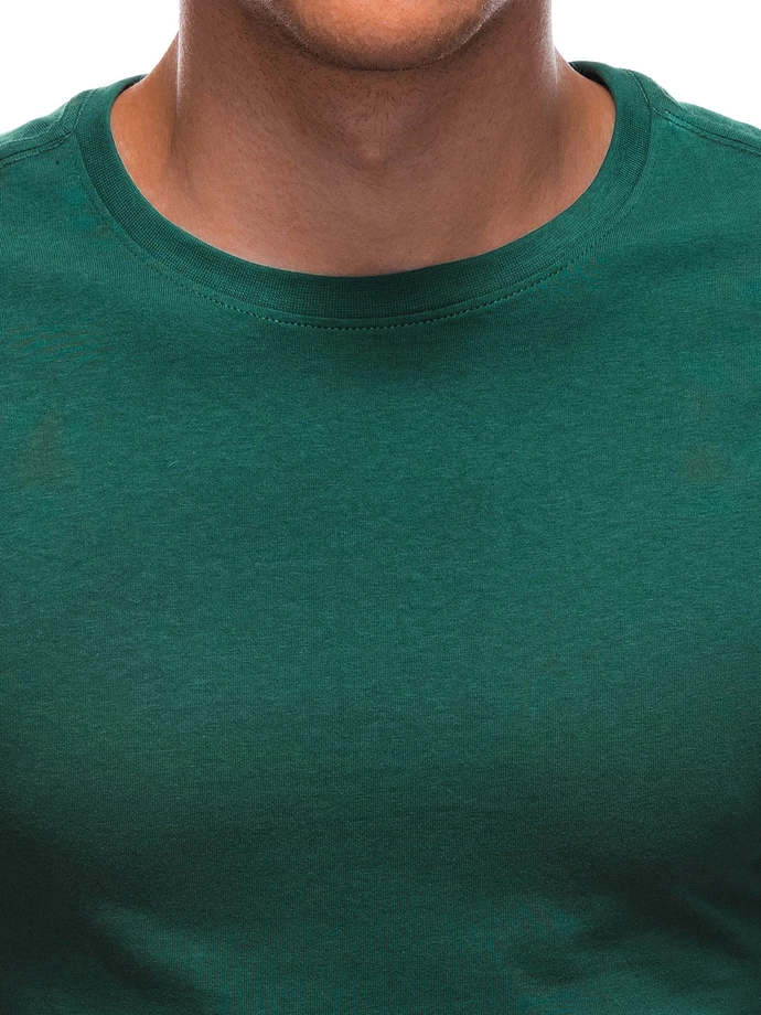 Pánské tričko s dlouhým rukávem bez potisku EM-LSBL-0103 - tmavě zelené