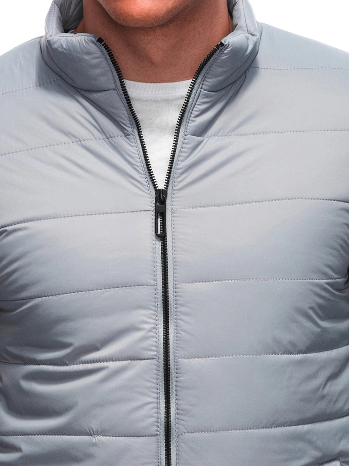 Pánská přechodná prošívaná bunda 526C - šedá