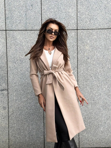 Dámský kabát CLR034 - béžový