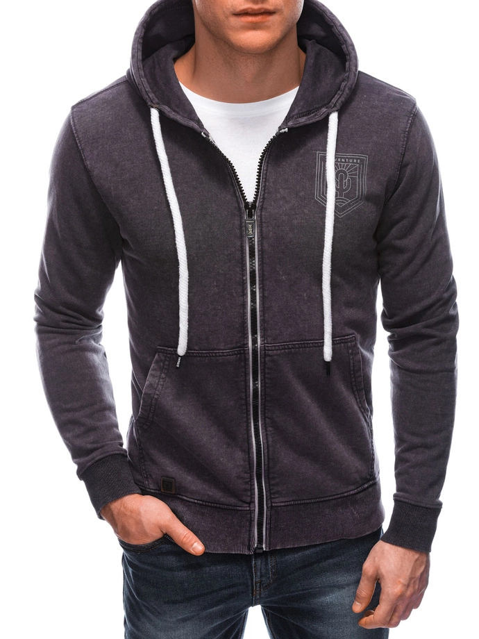 Pánská mikina s kapucí - grafitová B1280