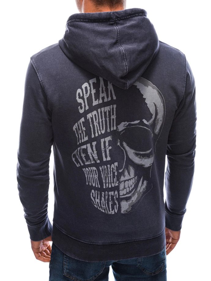 Pánská mikina s kapucí - námořnická modrá B1280