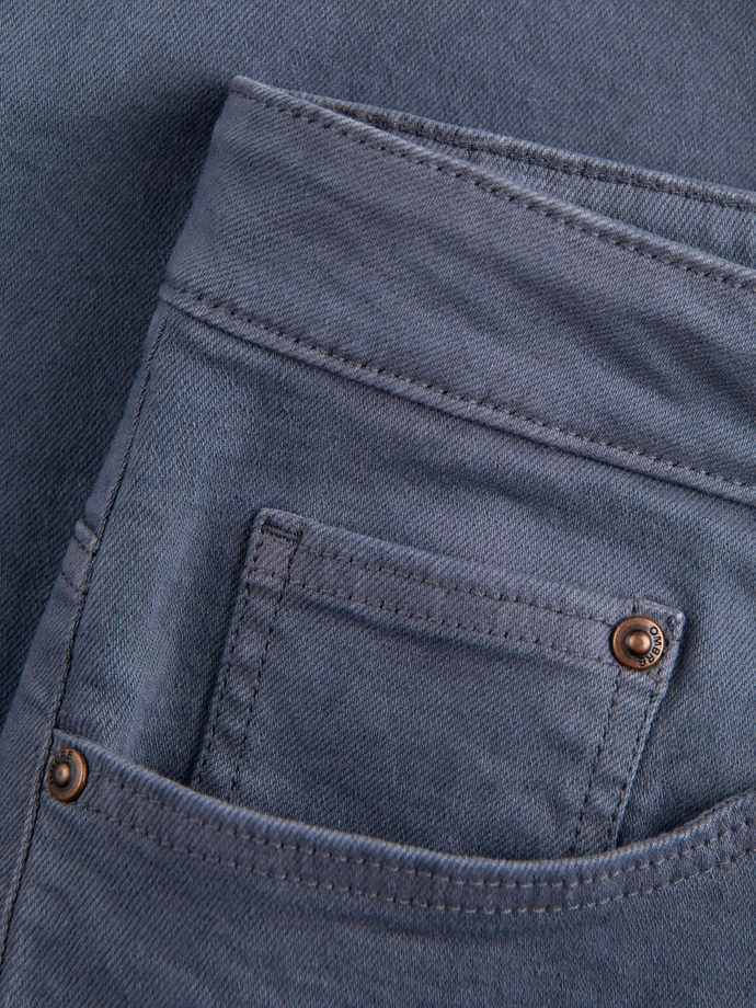 Pánské džínové kalhoty bez oděru SLIM FIT - tmavě modré V4 OM-PADP-0148