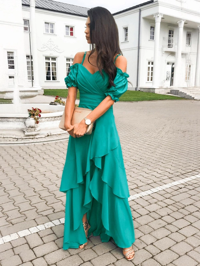 CARLA maxi šaty DLR146 - tyrkysové