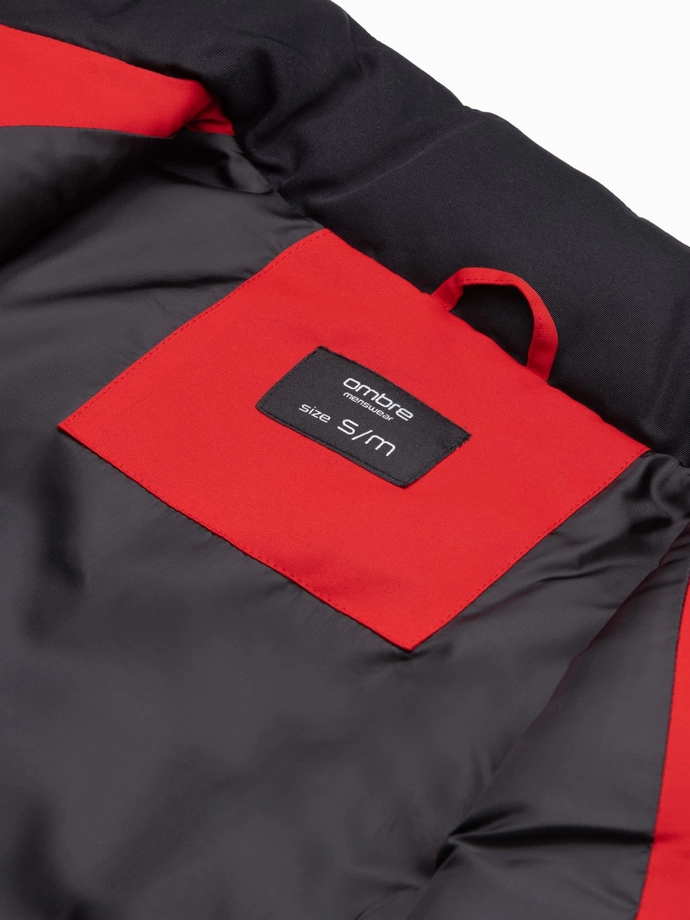 Pánská prošívaná vesta - červená V36