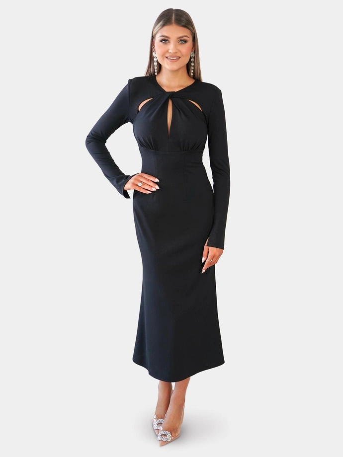 SANTI midi šaty DLR145 - černé