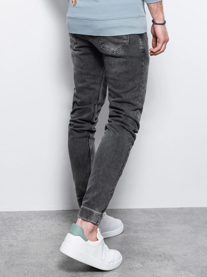 Pánské džínové kalhoty jogger - šedé P907