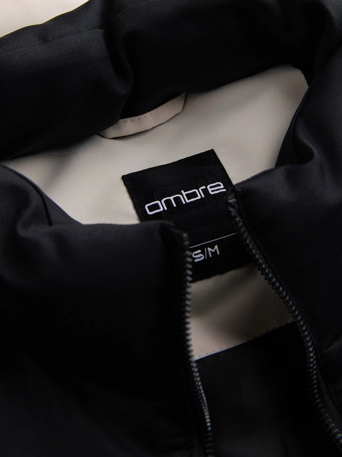 Pánské kontrastní prošívané tričko bez rukávů - krémové V1 OM-JAVJ-0161