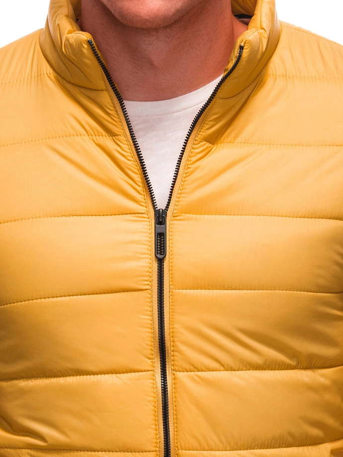 Pánská přechodná prošívaná bunda 526C - hořčicová