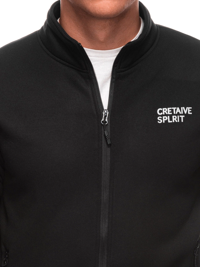 Pánská mikina bez kapuce 1695B - černá