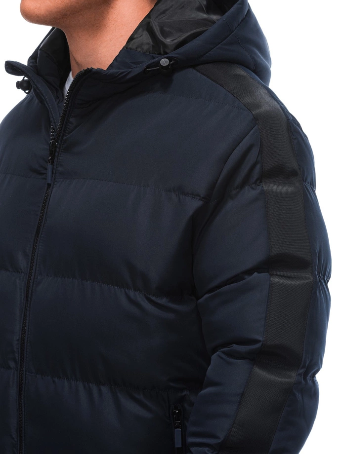 Pánská prošívaná zimní bunda - tmavě modrá V1 EM-JAHP-0101