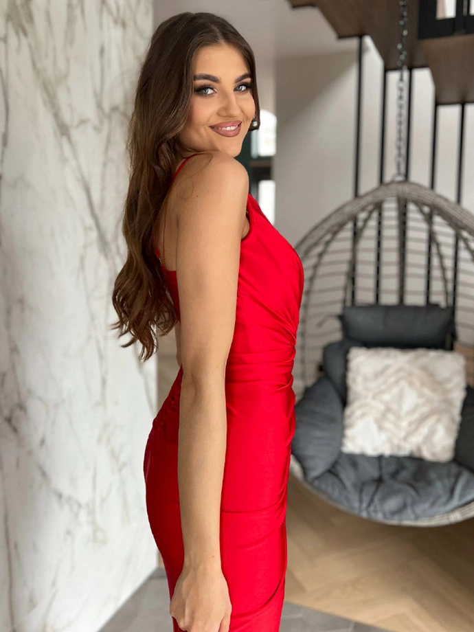 Midi šaty KENDALL DLR152 - červené