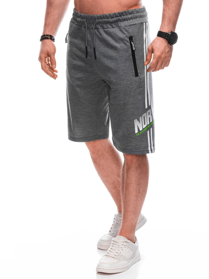 Pánské krátké teplákové kraťasy 489W - grafitové