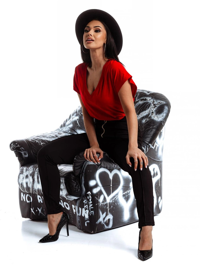 Dámské tričko bez potisku SLR087- červené