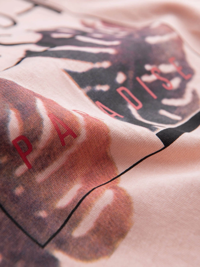 Pánské tričko s potiskem - světle růžové V2 OM-TSPT-0131