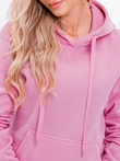 Dámská mikina s kapucí 002TLR - tmavě růžová