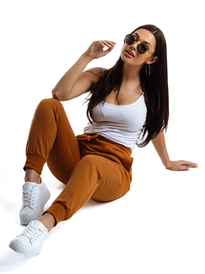 Dámské tepláky PLR265 - hořčicové