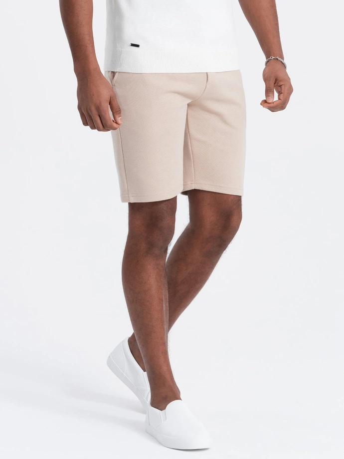 Pánské neformální krátké šortky 531W - béžová V2