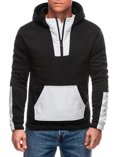 Pánská mikina s kapucí 1696B - černá