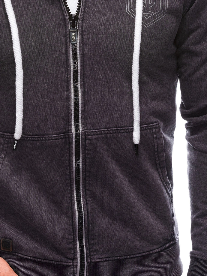 Pánská mikina s kapucí - grafitová B1280