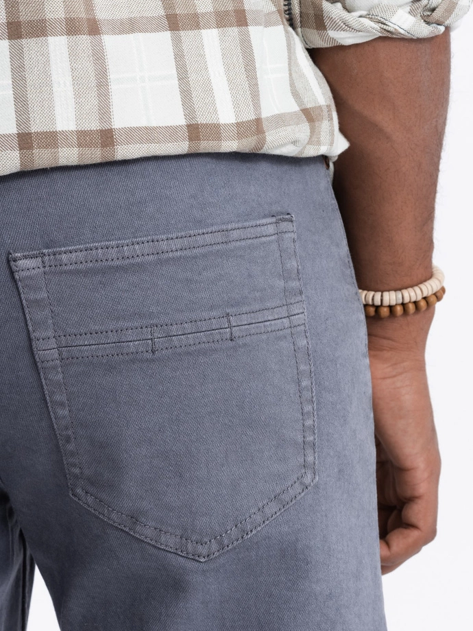 Pánské džínové kalhoty bez oděru SLIM FIT - tmavě modré V4 OM-PADP-0148