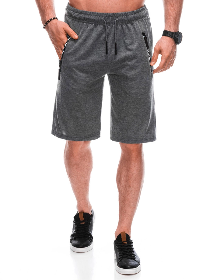 Pánské krátké teplákové kraťasy 487W - grafitové