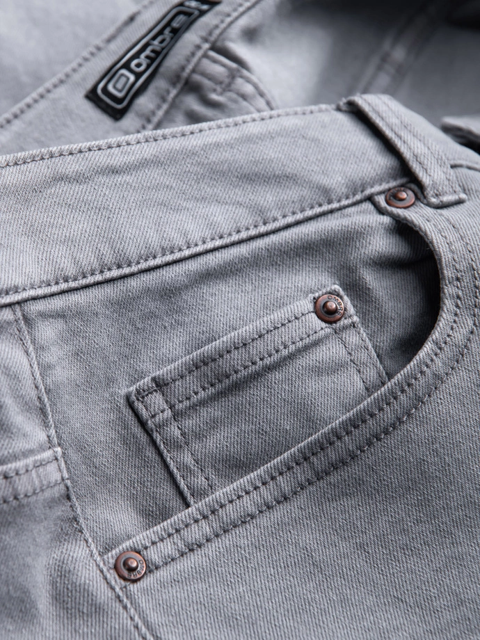 Pánské džínové kalhoty bez oděru SLIM FIT - šedé V1 OM-PADP-0148