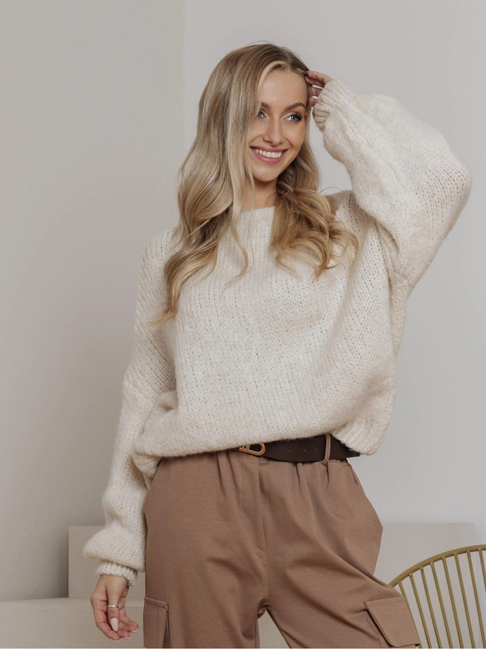 Dámský boxerský svetr ELR025 - ecru