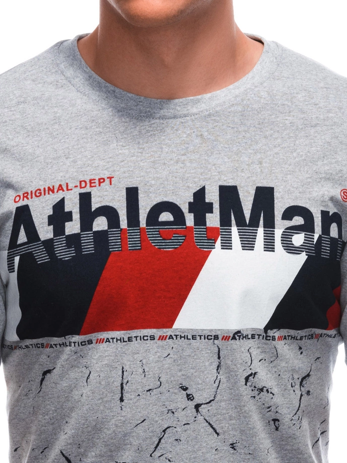 Pánské tričko s potiskem S1887 - šedé