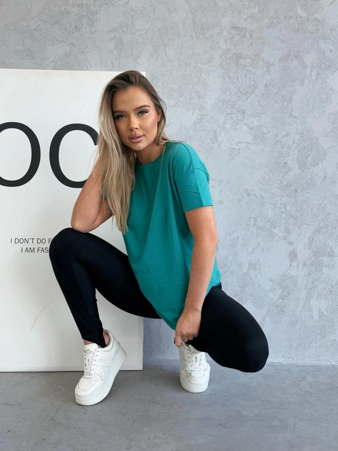 Oversize tričko SLR094 - tyrkysové