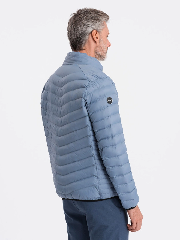 Pánská prošívaná bunda 528C - světle modrá V8