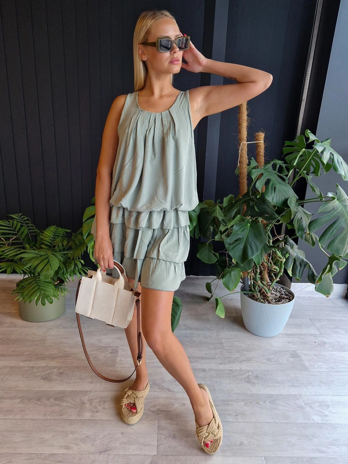 Volánové bomber šaty - DLR111 khaki