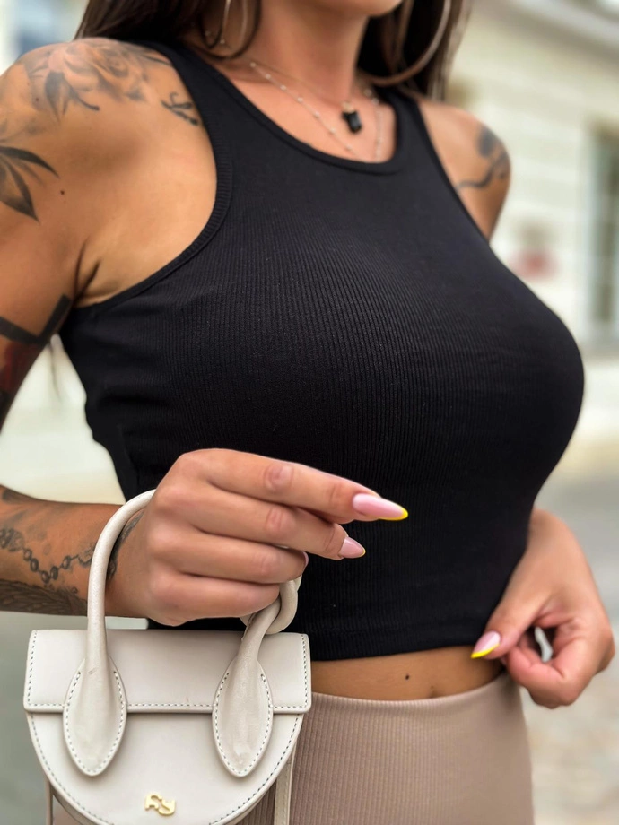 Pruhovaný top SLR090- černý