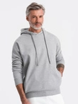 Pánská mikina s kapucí - žíhaná šedá 1313B